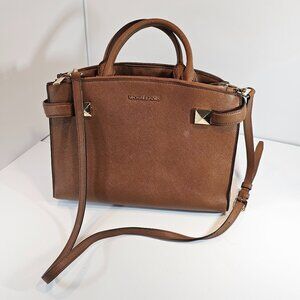 Michael Kors Bag Karla Light Brown Satchel Leather